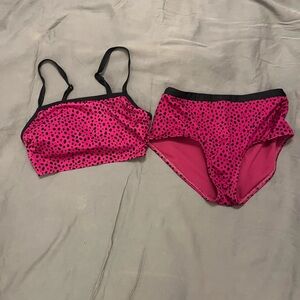 All in Motion Pink and‎ Black Kids Swim Bikini